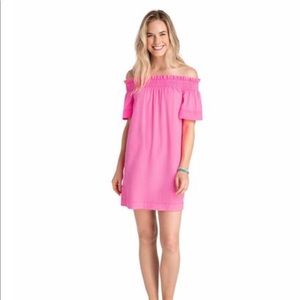 Vineyard Vines Pink Madison Off The Shoulder Dress